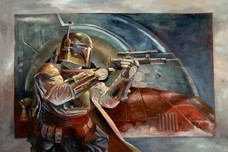 Star Wars Artwork Star Wars Artwork Boba Fett with Slave 1